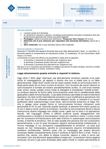 Italiano – PBAU Islas Baleares (2026)
