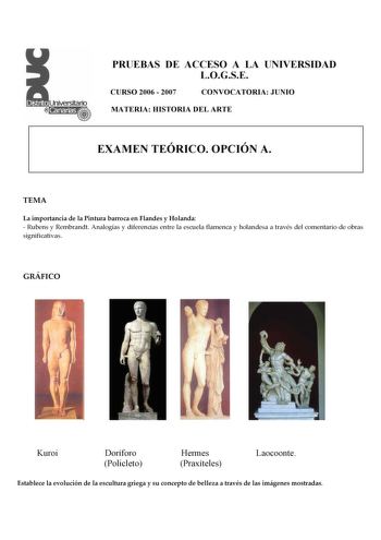 Examen de Historia del Arte (selectividad de 2007)