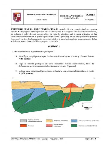 Geología y Ciencias Ambientales – EBAU Castilla y León (2026)
