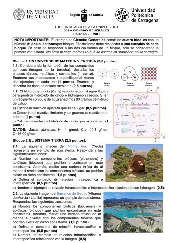 Ciencias Generales – EBAU Región de Murcia (2026)
