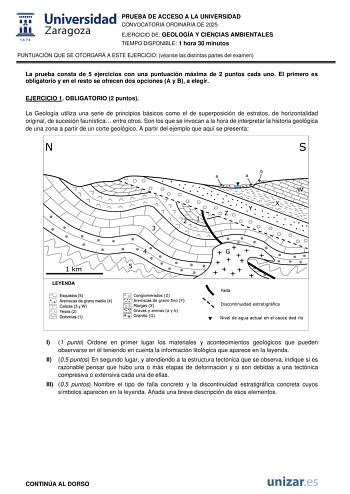 Examen de Geología y Ciencias Ambientales (EvAU de 2025)