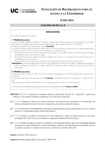 Examen de Análisis Musical (EBAU de 2024)