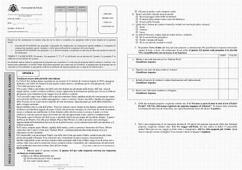 Pruebas de evaluación de Bachillerato para el acceso a la Universidad EBAU Curso 20202021 CONVOCATORIA      Mes Curso SEDE    Número Localidad MATERIA Italiano II AGRUPACIÓN DE PREGUNTAS  CALIFICACIÓN Inicial REVISIÓN 2 Corrección REVISIÓN 3 Corrección ESPACIO RESERVADO PARA LA UNIVERSIDAD PEGUE AQUÍ LA CABECERA ANTES DE ENTREGAR EL EXAMEN Firma Firma Firma Después de leer atentamente el examen elija uno de los textos y responda a las preguntas sobre el texto elegido de la siguiente forma  resp…