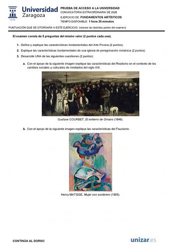 Fundamentos Artísticos – EvAU Aragón (2026)