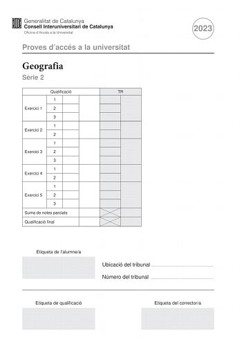 Examen de Geografía (PAU de 2023)