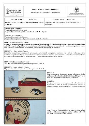 Examen de Técnicas de Expresión Gráfico Plástica (PAU de 2025)