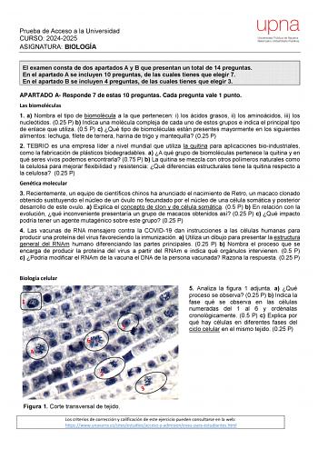 Examen de Biología (EvAU de 2025)