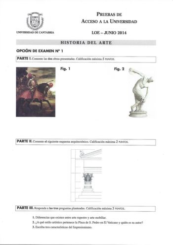 Examen de Historia del Arte (PAU de 2014)