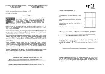 Examen de Alemán (PAU de 2012)