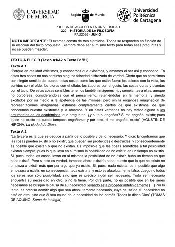 Historia de la Filosofía – EBAU Región de Murcia (2026)