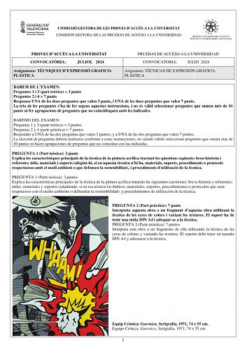 Examen de Técnicas de Expresión Gráfico Plástica (PAU de 2024)
