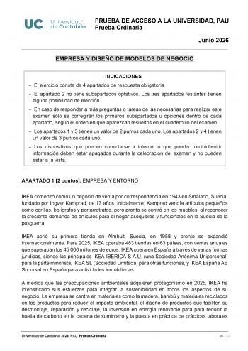Empresa y Diseño de Modelos de Negocio – EBAU Cantabria (2026)
