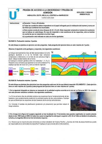 Geología y Ciencias Ambientales – PEvAU Andalucía (2026)
