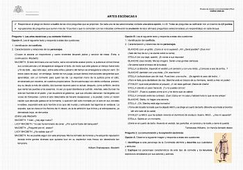 Artes Escénicas – EBAU Asturias (2026)