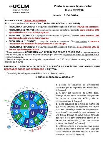 Biología – EvAU Castilla-La Mancha (2026)