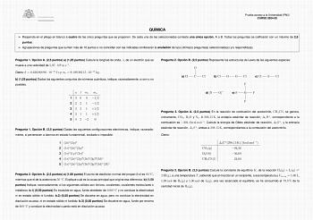 Examen de Química (EBAU de 2025)