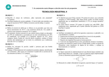 UNIVERSIDAD DE OVIEDO TECNOLOGÍA INDUSTRIAL II PRUEBAS DE ACCESO A LA UNIVERSIDAD Curso 20052006                  0 3 3 4         12  4    5  o5   5  78  5 8 8     9 4 2  2 8 8    2 8 4  6        2    2 A3  2 A 4     2 3    B  0   A    A    6   3