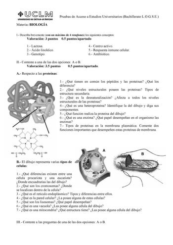 Examen de Biología (selectividad de 2007)