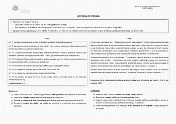 Examen de Historia de España (EBAU de 2025)
