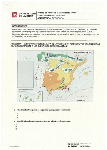 Geografía – EBAU La Rioja (2026)