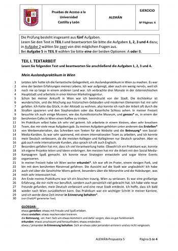 Examen de Alemán (EBAU de 2025)
