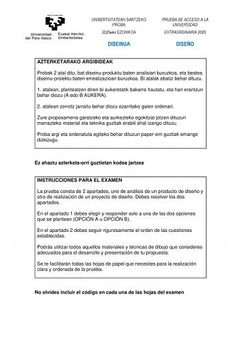 Examen de Diseño (EAU de 2025)