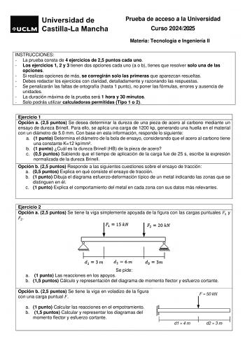 Examen de Tecnología e Ingeniería (EvAU de 2025)