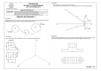 Examen de Dibujo Técnico II (PAU de 2015)