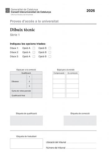 Dibujo Técnico II – PAU Cataluña (2026)