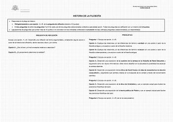 Examen de Historia de la Filosofía (EBAU de 2025)
