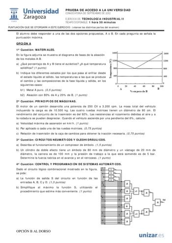 Examen de Tecnología Industrial (PAU de 2012)