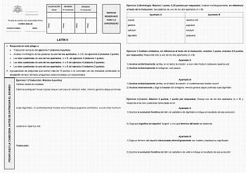 Examen de Latín II (EBAU de 2025)