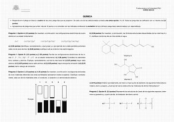 Examen de Química (EBAU de 2025)