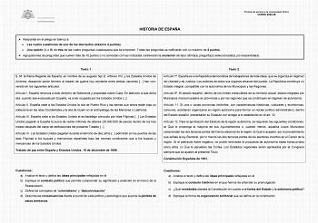 Examen de Historia de España (EBAU de 2025)