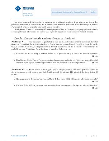 Matemáticas Aplicadas a las Ciencias Sociales – PBAU Islas Baleares (2026)