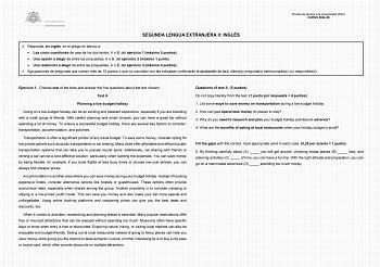 Examen de Inglés (EBAU de 2025)