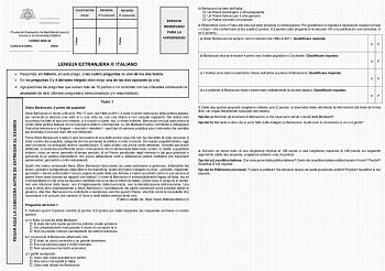 Examen de Italiano (EBAU de 2024)