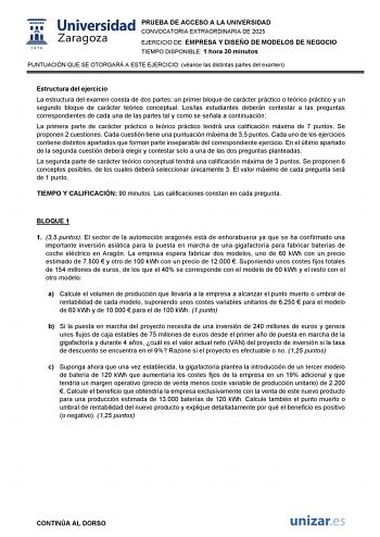 Examen de Empresa y Diseño de Modelos de Negocio (EvAU de 2025)