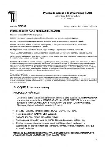 Examen de Diseño (EBAU de 2025)