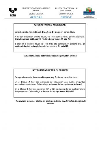 Griego – EAU País Vasco (2026)