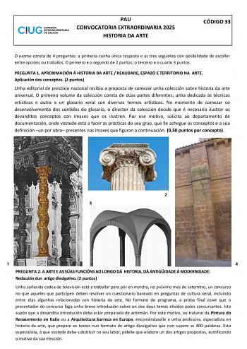 Examen de Historia del Arte (ABAU de 2025)