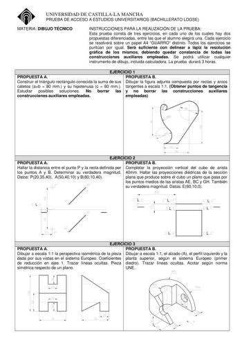 Examen de Dibujo Técnico II (selectividad de 2006)