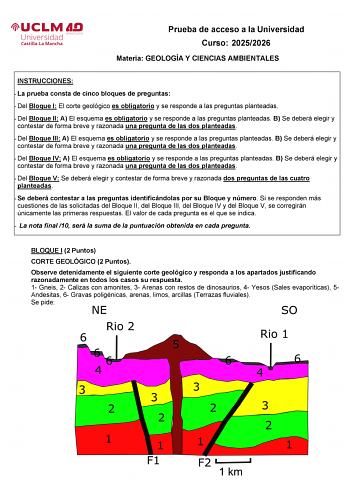 Geología y Ciencias Ambientales – EvAU Castilla-La Mancha (2026)