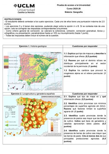 Geografía – EvAU Castilla-La Mancha (2026)