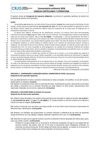 Lengua Castellana y Literatura – ABAU Galicia (2026)
