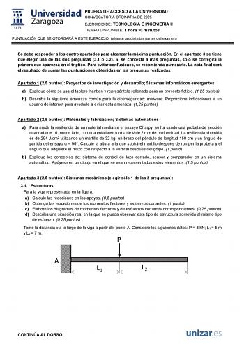 Examen de Tecnología e Ingeniería (EvAU de 2025)