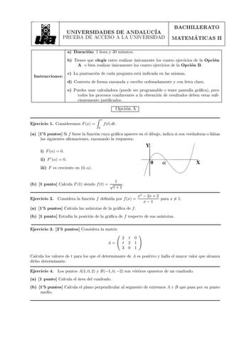 Examen de Matemáticas II (selectividad de 2002)