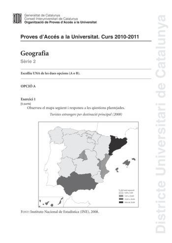 Examen de Geografía (PAU de 2011)