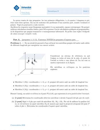Matemáticas II – PBAU Islas Baleares (2026)