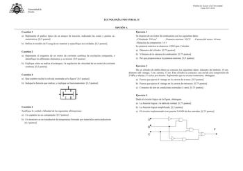 Examen de Tecnología Industrial (PAU de 2014)